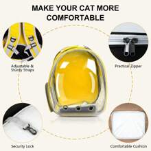 Cat Backpack/Cat Backpack Bubble Expandable Foldable Breathable For Small Medium Dogs Cats, Space Capsule Bubble Window Pet Carrier Backpack For Hiking, Travelling - Yellow - View 4