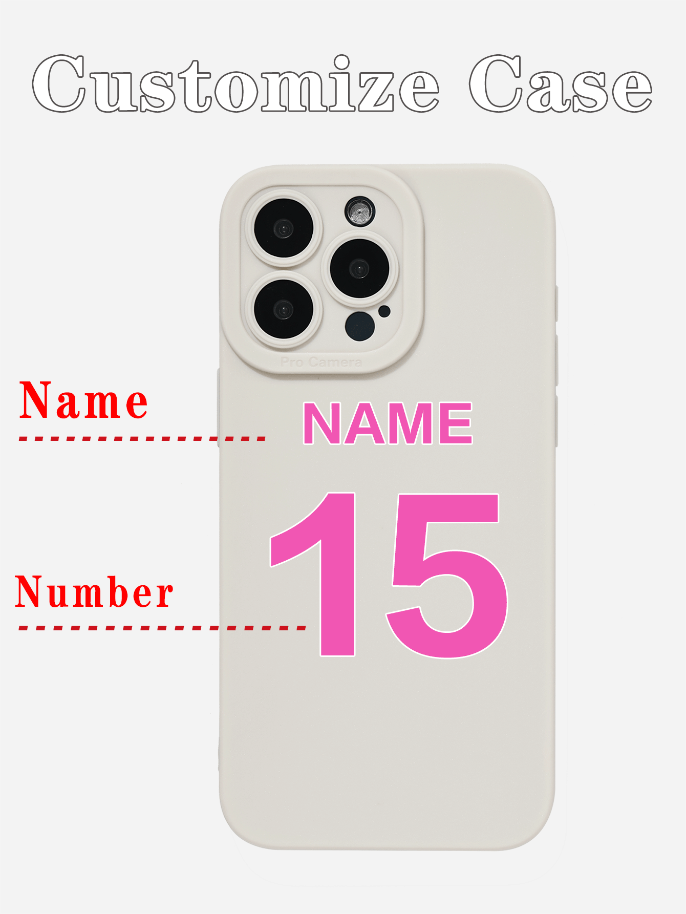 Customized DIY Matte Colored Phone Case With Team Name Letters And Numbers Design Compatible With 11 12 13 14 15 16 Khaki Clear Royal Blue Customized Personalized Unique Phone Cover Shockproof Anti-Yellowing Protective Case For Cell Phones Personalized Gift For Friends - Black - View 5