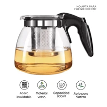 DuVlo Heat Resistant Glass Teapot And Stainless Steel Filter - Black and White - View 3