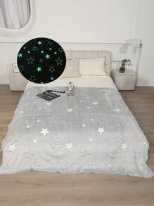 Blanket That Glows In The Dark Double Size Beautiful Models For Children - Gris plata/Estrellas - View 1