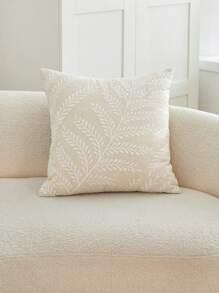 1 pièce/2 pièces Taie d'oreiller décorative à broderie de feuilles, décoration de maison pour le salon, l'intérieur de la voiture, convient pour le printemps, l'été, l'automne et l'hiver