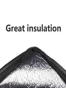 XL/Túi cách nhiệt cực lớn, giữ nóng/lạnh thực phẩm trong nhiều giờ - Túi tạp hóa có thể tái sử dụng, Túi làm mát mềm, Khóa kéo chắc chắn nhẹ, Túi giữ nhiệt không dệt cho bữa trưa, Túi tươi bằng nhôm, Hộp đựng thức ăn mang đi, Túi ăn trưa - màu đen - Xem 8