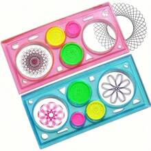 1pc Random Pattern Kaleidoscope Multifunctional Ruler Template Straight Edge Drawing Tool Creative Puzzle Clear Universal Ruler Back To School