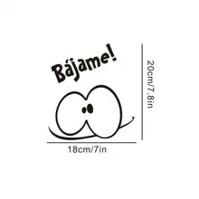 1 件/2 件黑色眼睛表情超棒英语装饰厕所墙贴，可移除 PVC 材质墙贴，适用于浴室厕所装饰墙贴，7 英寸 X 7.8 英寸