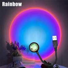 1入USB日落燈，彩虹LED霓虹機投影儀，臥室牆壁環境燈，房間裝飾，禮物，環境燈桌面直播日落燈臥室床頭補光投影燈小夜燈，裝飾燈，攝影環境燈 - 投影燈 - 查看 15