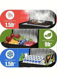 XL/Túi cách nhiệt cực lớn, giữ nóng/lạnh thực phẩm trong nhiều giờ - Túi tạp hóa có thể tái sử dụng, Túi làm mát mềm, Khóa kéo chắc chắn nhẹ, Túi giữ nhiệt không dệt cho bữa trưa, Túi tươi bằng nhôm, Hộp đựng thức ăn mang đi, Túi ăn trưa - màu đen - Xem 2