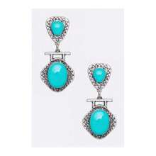 Western Boho Turquoise Earrings - Turquoise - View 2