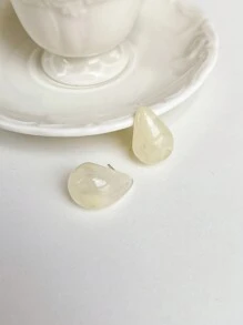 1 đôi Bông tai Hoop hình giọt nước kiểu dáng đơn giản hợp thời trang - Hoa tai - Xem 3