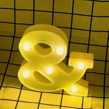 亮起來字母，現代LED字母和數字燈和招牌 - 可定制，電池供電的裝飾品，適用於婚禮，生日派對，家庭酒吧和戶外節慶 - 暖白 - 查看 12