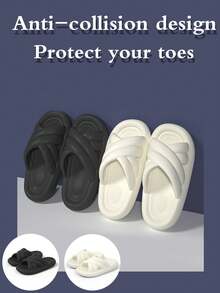 Dép đế dày đi ngoài trời mùa hè cho nữ, dùng ở nhà, đi tắm, cho các cặp đôi, thoải mái và nhẹ, có đủ kích cỡ cho nam - trắng - Xem 3
