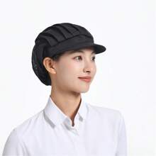 Simple And Breathable Dust-Proof Hat, Solid Color, Half Mesh, Short Brim, Pink And Blue, Multi-Color, One Size Fits All, Elastic Hat Ring, Suitable For Men And Women, Factory Cafeteria Anti Fouling Hat