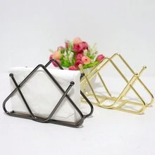 1pc Modern Style Iron Standing Triangle Tissue Holder With V-Shaped Base, Electroplated, Suitable For Gathering Home And Tabletop Tissue Storage - One Size - View 2