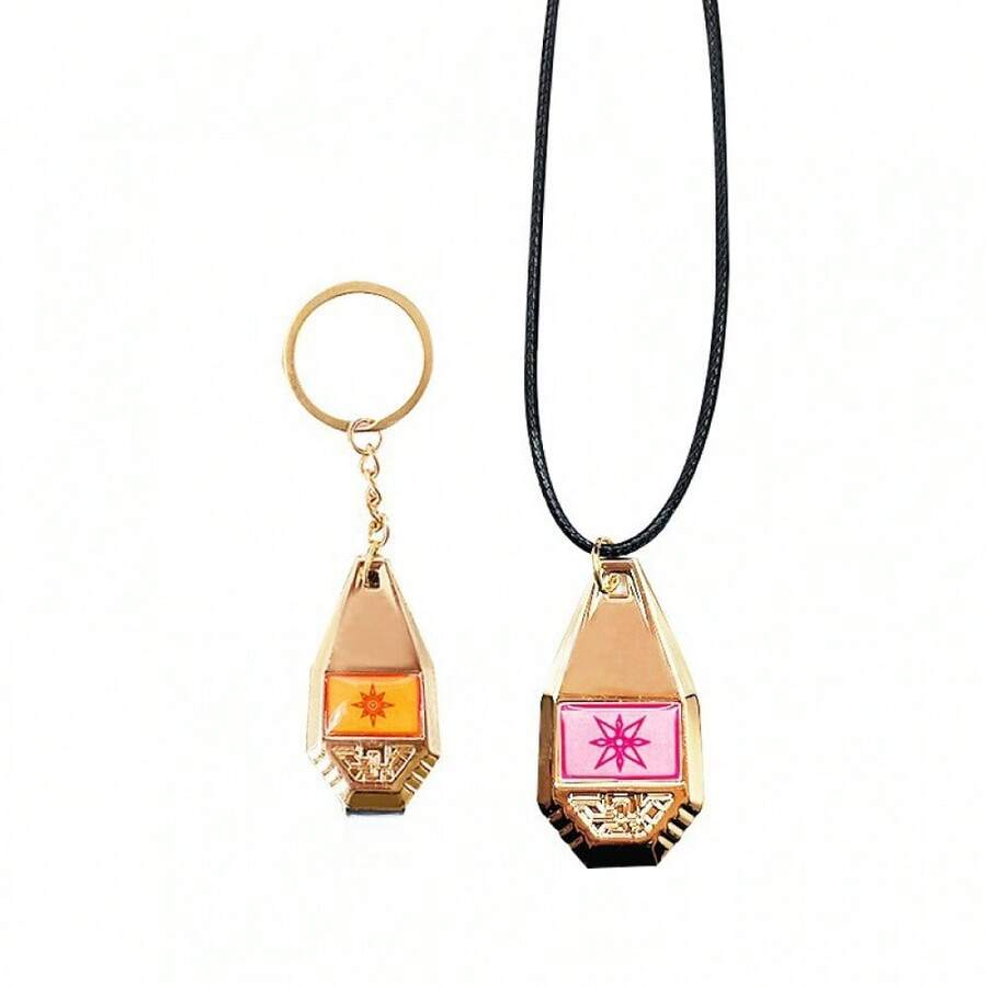 1pc Radiant Men Pendant Necklace - Anime Cosplay Glow In The Dark Jewelry - Stylish Neck Chain, Trendsetting Accessory - Multicolor - View 1