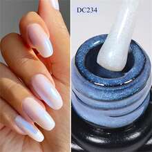 6 Cái/bộ 7Ml Auroras Đế Cao Su Gel Bộ Sơn Móng Tay Màu Tím Sữa Trắng Ngọc Trai Hiệu Ứng Bán Thường Trực Ngâm Tắt UV LED Móng Tay Nghệ Thuật Gel Dầu Bóng - Nhiều màu - Xem 5
