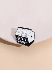 1pc Creative Black Milk Box Shaped Cartoon Brooch, Suitable For Men And Women Daily Wear - Black - View 6