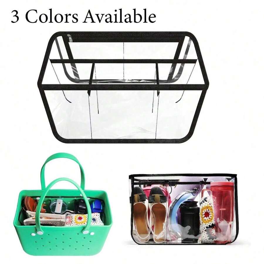 Clear Beach Bag Organizer Original Accessories For , PVC Waterproof Inner Bag Fits Large Bag With Separated Compartment Interior Bag, Storage Bag Suitable For  Organizing Your Bag And Divide Space - Multicolor - View 1