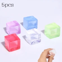 5pcs Ice Cube Squishy Toys, TPR Soft Gel, Cute Stress Relief And Venting Toys For Summer, Icy Cooling Effect - Random Color - View 8