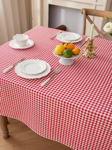 1 件简约圣诞红格子桌布，甜美喜庆的餐具柜/橱柜防尘罩布，日常家居装饰，适合野餐、露营、聚会、晚宴、生日、派对、节日、圣诞节、感恩节 - 紅色 - 查看 12