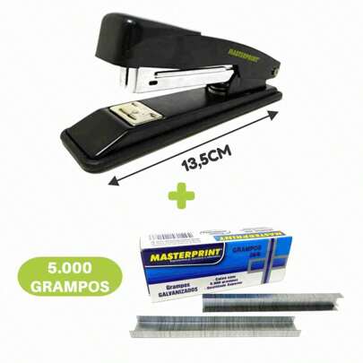 Kit Grampeador Metal + 5.000 Grampos 26/6 Galvanizados - Masterprint