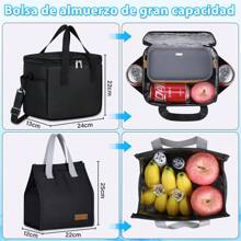 Loncheras para Mujer y Hombre 2 PCS Lonchera Aislada Reutilizable para Adulto Bolsa de Almuerzo de Gran Capacidad con Correa para el Hombro, para el Trabajo de Picnic Oficina Escuela