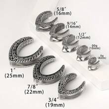 2PCS Vintage Saddle Ear Tunnels Plugs 316 Stainless Steel Expander Gauges Stretchers Piercing Body Jewelry Fashion