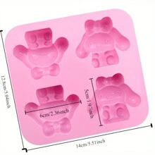 Cinnamon Dog,   Licensed 4-Cavity Silicone Baking Mold For Cakes, Chocolates, And Decorations - Food Contact Safe, Flexible DIY Bakeware For Commercial And Home Use - Multicolor - View 10