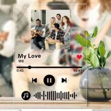 1 chiếc Nốt nhạc Acrylic My Love trang trí treo, ảnh in hai mặt, quà tặng Ngày của Mẹ/Ngày của Cha/Đám cưới/Sinh nhật/Tốt nghiệp, có thể tùy chỉnh, quà tặng hoàn hảo cho cặp đôi, bạn bè, giáo viên, bạn học và người hâm mộ - màu đen - Xem 2