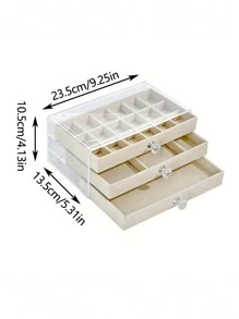 1pc 3 Layers 18 Grids Drawer Type Storage Box, Simple Large Capacity Transparent Plastic Multi-Grid Jewelry Box, Gender Reveal Party, Perfect For Birthdays, Weddings, Parties, The Perfect Gift For Colleagues, Friends, And Family, Back To School