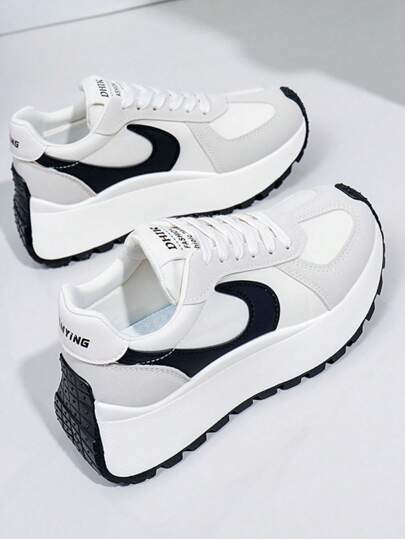 Fashionable And Comfortable Thick-Soled Casual Sneakers In New Korean Spring/Summer Style, Suitable For Campus, With And Versatile Thick-Soles