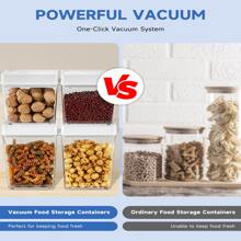 Upgraded Vacuum Seal Containers Set, Vacuum Airtight Food Storage Containers With Spoon, 100% Leak-Proof Kitchen And Pantry Organization, Keep Food Fresh Longer,Snack Containers - White - View 4