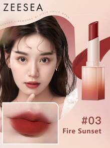 Zeesea Son Velvet Gauzier Matte High Color Rendering Modest Luxury Lipstick - 03 Hoàng hôn rực lửa - Xem 1