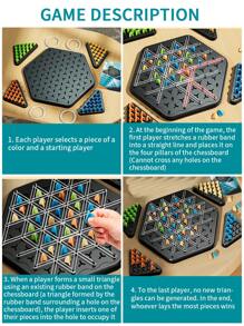 1pc Chain Link Triangle Game Set, Family Party Multiplayer Competitive Table Game For Logic Thinking Exercise, Festival Props Gift (Accessories' Color Random) - Interlocking Geometry Game - View 7