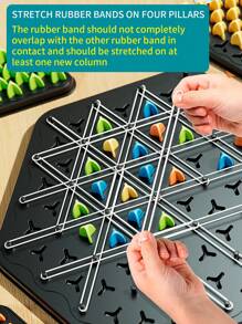 1pc Chain Link Triangle Game Set, Family Party Multiplayer Competitive Table Game For Logic Thinking Exercise, Festival Props Gift (Accessories' Color Random) - Interlocking Geometry Game - View 5