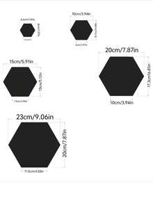 1入組12入組六角形亞克力鏡牆貼，DIY家居裝飾鏡貼，3D防水自粘牆貼，浴室用軟鏡牆貼，PET防水自粘壁飾 - 彩色 - 查看 2
