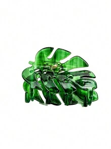 1 件全新醋酸纤维板高品质纹理叶子设计多用途可爱时尚发夹，简约风格 - 彩色 - 查看 4