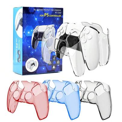 1pc Crystal Shell Protective Case For Controller, Transparent Protective Hard Cover, PC Material, Thin, Anti-Scratch, Anti-Drop, Full Protection, High Transparency, Fashionable, Great Gift