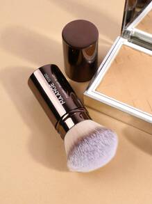 MAANGE 1 pièce Pinceau de maquillage professionnel à tête ronde rétractable, pinceau à joues, pinceau fond de teint, pinceau pour poudre libre. Poils synthétiques ultra-doux. Pinceau Kabuki pour maquillage liquide, idéal à la maison ou en déplacement.
