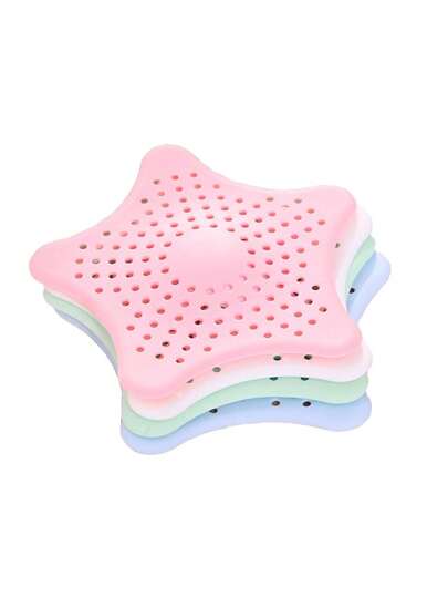 3入組廚房糖果色塑料水槽防塞網，適用於浴室水槽、洗臉盆和地漏