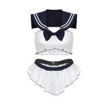 Women Cosplay Costumes - Blue and White - View 2