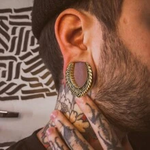 2PCS Vintage Saddle Ear Tunnels Plugs 316 Stainless Steel Expander Gauges Stretchers Piercing Body Jewelry Fashion