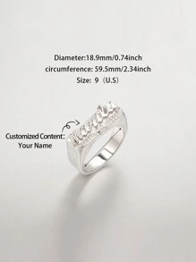 定制个性化名字说唱歌手风格心形和蕾丝花雕花戒指，父亲节礼物，母亲节礼物，情人节礼物，生日周年纪念礼物，毕业礼物，圣诞礼物，送给家人、朋友和同学的高端礼物，时尚、秋季时尚、复古、野性、朋克定制、个性化、独特，适合送给女朋友、妈妈、家人、朋友、女儿、她、祖父母、男朋友、爸爸、儿子的周年纪念日、生日、日常穿着、舞会、母亲节、情人节、毕业典礼、婚礼、父亲节、派对 - 銀色 - 查看 3
