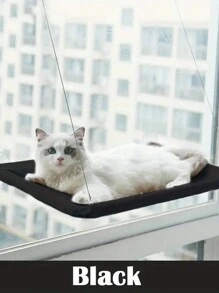1 pieza Hamaca para gatos Cama colgante para mascotas Cama de ventana para gatos y perros pequeños Asiento de ventana soleado con manta Capacidad de soporte de 5kg Accesorios para mascotas - Multicolor - Ver 20