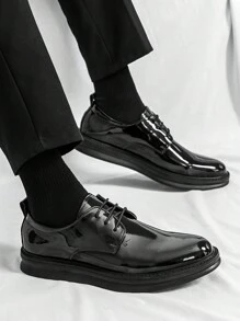New Men's Dress Shoes, Solid Color, Fashionable, Suitable For Weddings, Banquets, And Casual Wear, Fashionable And Versatile, Non-Slip, Wear-Resistant, Patent Leather Loafers, White Shoes