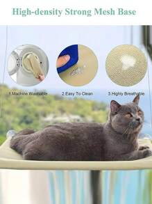 1 pieza Hamaca para gatos Cama colgante para mascotas Cama de ventana para gatos y perros pequeños Asiento de ventana soleado con manta Capacidad de soporte de 5kg Accesorios para mascotas - Multicolor - Ver 4