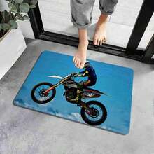 1pc Motocross Rider Bath Rugs Dirt Bike Mats Rugs, Extreme Sports Theme Washable Floor Rug Carpets Bedroom Living Room Carpets - Multicolor - View 5