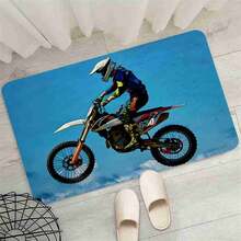 1pc Motocross Rider Bath Rugs Dirt Bike Mats Rugs, Extreme Sports Theme Washable Floor Rug Carpets Bedroom Living Room Carpets - Multicolor - View 6