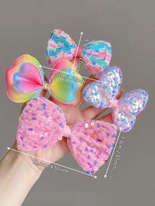 Phụ kiện tóc thắt nơ đính sequin cho trẻ em, Kẹp tóc công chúa sành điệu, Kẹp tóc chống trượt cho bé gái - Nhiều màu - Xem 3