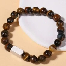 1pc Personalized Beaded Bracelets, 8mm Gemstone Bracelet, Custom Laser Engraved Bracelet, Customized Beaded Bracelet, Personalized Jewelry Gifts, Gifts For Mom, Women, Men, Dad, Wife, Husband, Bestie, Friend, Birthday Gift, Anniversary, Christmas, Halloween, New Year, Mother'S Day, Father'S Day Gift - Multicolor - View 20