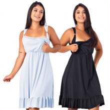 Plus Size Nightgowns & Sleepshirts - Black and White - View 1
