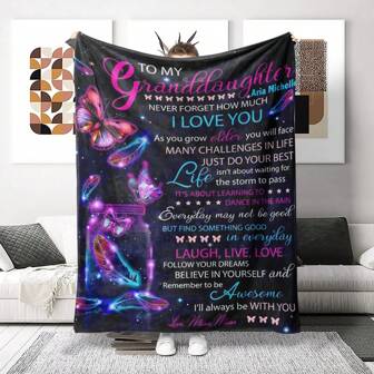 1pc Purple Envelope Style Blanket, Perfect For My Daughter, Lightweight Flannel Blanket, Suitable For Sofa, Bed, Travel, Camping, Living Room, Office, Couch, Chair And Bed, Digital Printed Wool Blanket, Made With Soft And Warm Flannel Fabric